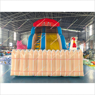 Farm-Themed Large Inflatable Slide For Sale Best Commercial Funny Inflatable Animals Party Tall Playground Slide