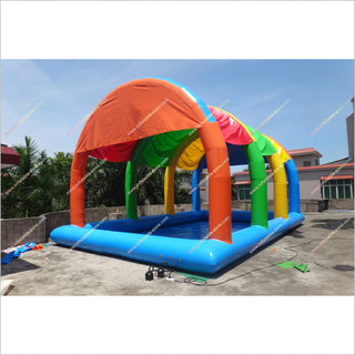 Aufblasbarer Schwimmbad Abdeckung Zelt Wasserspiele Spiele Pool Float