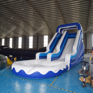 Unleash the excitement with our Large Commercial Single Lane Waterslide! This blue and white inflatable combines a thrilling waterslide with a fun jumping castle and a spacious swimming pool. Built for durability and endless fun, it's perfect for large gatherings and events, offering hours of splashy adventure for kids and families!