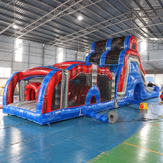 Large Inflatable Water Slide Obstacle Course Birthday Party Jump With Pool