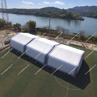 Create a standout event space with this large modular inflatable tent structure. Perfect for camping, parties, and rentals, it inflates quickly and offers a roomy, stable interior for outdoor use. The modular design allows flexible layouts and easy expansion, making it ideal for festivals, exhibitions, and private events needing fast setup and visual impact.