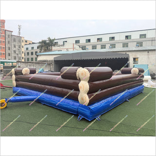 Log Slammer Inflatable Wipeout Bull Meltdown Bounce House Mechanical Log Wipeout Sweeper Inflatable Meltdown Games