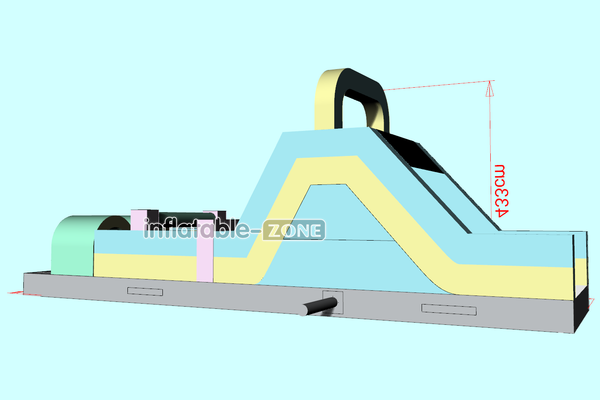 Inflatable-Zone Design Long Inflatable Obstacle Course With Climbing Wall Inflatable Sport Course For Large Events