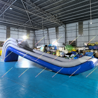 Upgrade your waterfront fun with this luxury inflatable yacht lake float dock with waterslide. Designed for lakes, resorts, and water parks, this floating yacht slide offers a spacious lounging deck and an exciting slide into the water. Made from durable commercial-grade PVC, it provides stability, safety, and long-lasting performance for unforgettable summer entertainment.