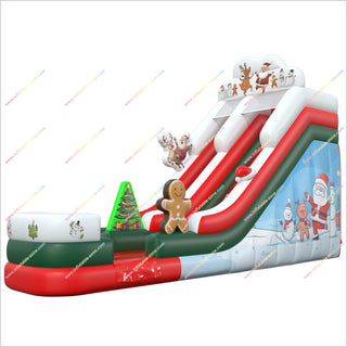 Christmas Party Decorations Massive Inflatable Water Slide Backyard Outdoor Playground Inflatable Waterslide With Pool