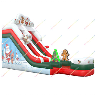 Christmas Party Decorations Massive Inflatable Water Slide Backyard Outdoor Playground Inflatable Waterslide With Pool