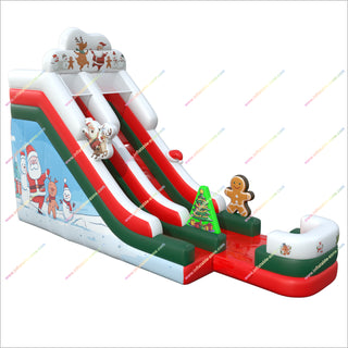 Christmas Party Decorations Massive Inflatable Water Slide Backyard Outdoor Playground Inflatable Waterslide With Pool