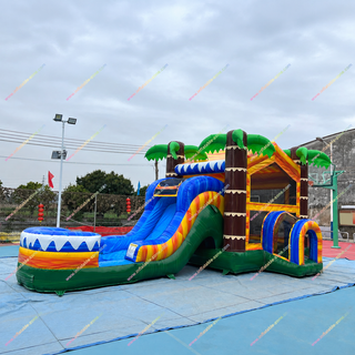 Jump, slide, and splash with our Massive Tropical Ocean Inflatable Combo! This exciting bouncy castle features a huge slide, spacious bounce area, and refreshing inflatable pool. Perfect for parties and events, it's made from durable materials for endless fun. Ideal for kids and families—bring the tropical vibes to your backyard today!