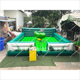 Mechanical Bull Ride Inflatable Bounce House Arena Sports Mechanical Pickle Mattress Bucking Bull Machine For Sale