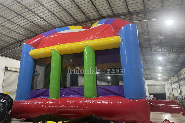 Mega Dome Bounce House Inflatable Rainbow Color Inflatable Club Bouncy Castle With Obstacles Course Jumper