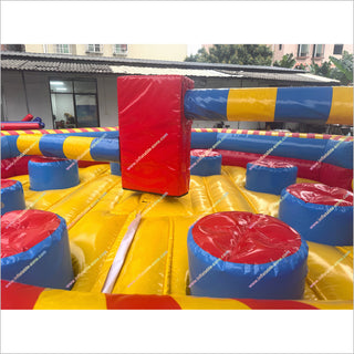 Meltdown Wipeout Inflatable Mechanical Sweeper Eliminator Challenge Jumping Inflatable Wipeout Game For Party