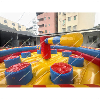 Meltdown Wipeout Inflatable Mechanical Sweeper Eliminator Challenge Jumping Inflatable Wipeout Game For Party