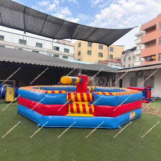 Get the party started with the Meltdown Wipeout Inflatable! This mechanical sweeper eliminator challenge offers endless fun as players jump, dodge, and try to stay on their feet while avoiding swinging arms. Perfect for parties, events, or team challenges, it’s built for excitement and safety. The ultimate game for all ages, bringing energy and laughter to any gathering!