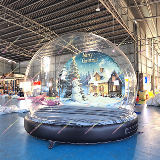 Celebrate the holidays in style with the Merry Christmas Snow Globe Inflatable! This custom igloo tent is perfect for indoor parks or backyard parties, featuring a clear design that lets you enjoy the winter wonderland inside. Bring festive cheer to your space with this unique, fun, and decorative snow globe inflatable!