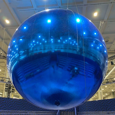 Blue Inflatable Mirror Ball Giant Brightness Hanging Mirror Balloon Inflatable Reflected Ball
