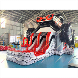 Monster Truck Commercial Bounce House Inflatable Water Slides Combo Inflatable Bouncy Castle With Slide And Pool
