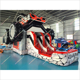 Monster Truck Commercial Bounce House Inflatable Water Slides Combo Inflatable Bouncy Castle With Slide And Pool