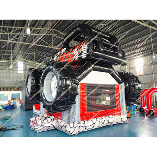 Monster Truck Commercial Bounce House Inflatable Water Slides Combo Inflatable Bouncy Castle With Slide And Pool