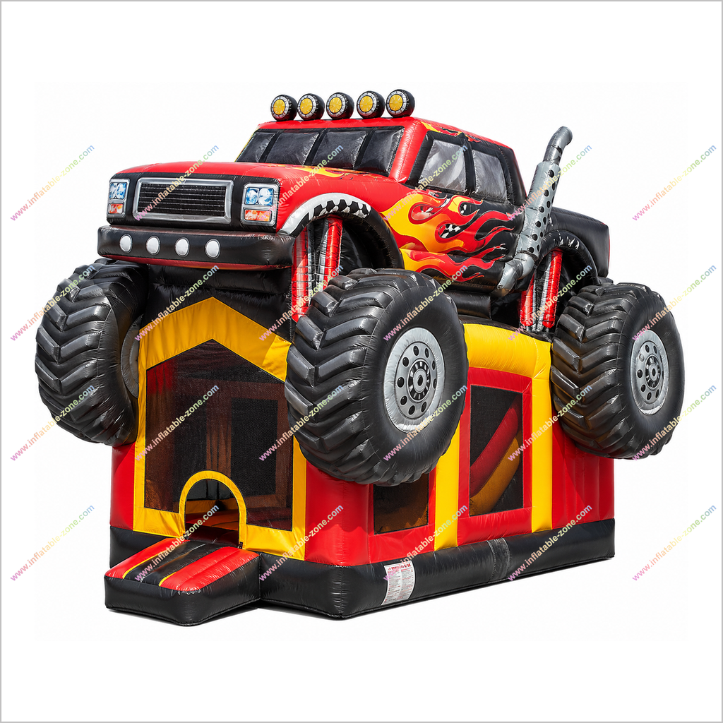 Monster Truck Bouncy Castle Commercial Inflatable Slide Jumper Playgro
