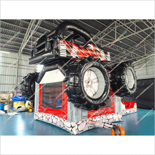 Monster Truck Commercial Bounce House Inflatable Water Slides Combo Inflatable Bouncy Castle With Slide And Pool