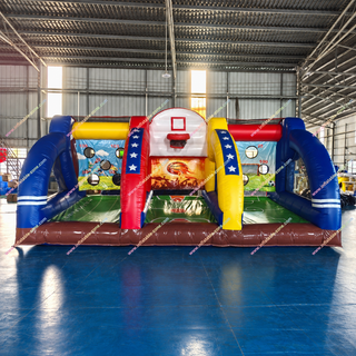 Energize any event with this multi-sports inflatable Triple Threat battle challenge. Designed for team building, group activities, school events, and parties, it combines multiple competitive games in one action-packed arena. Built from durable materials with safety padding, it offers quick setup, high replay value, and exciting, teamwork-driven fun for all ages.