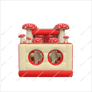 Mushroom-Themed Inflatable Assault Course Run Tunnel Bounce House Equipment Jumping Castle Obstacle Course Hire