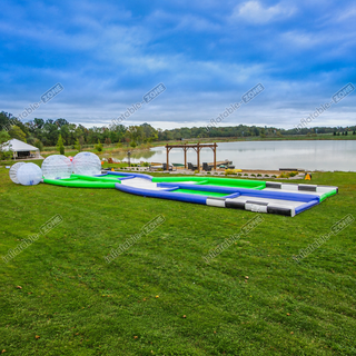 Introducing our New Fun Inflatable Cross Over Zorb Track! Turn any space into a thrilling hamster ball race track with this inflatable course. Perfect for parties or outdoor events, it guarantees hours of laughter and excitement. Easy to set up and durable, it's the ultimate addition to your hamster ball adventures.