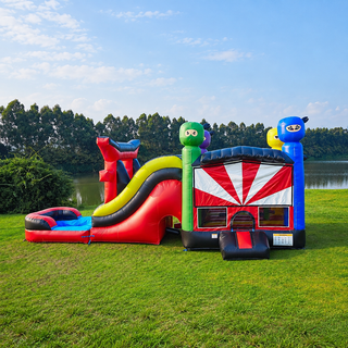 Unleash your inner ninja with our Ninja Bounce House Water Slide Combo! This exciting inflatable from Jump For Fun is perfect for parties and events. With its thrilling water slide and bounce area, it guarantees non-stop fun for all. Find the nearest location and bring the ninja excitement to your next party!