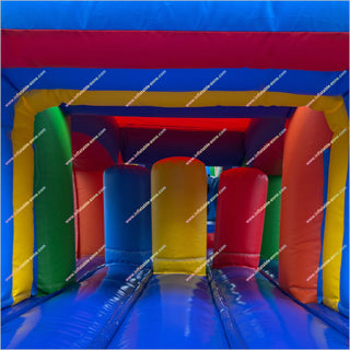 Best Colorful Obstacle Course Inflatable Bounce House Hot Air Balloon Decor Bouncy Obstacle Course Hire - Inflatable-Zone