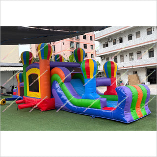 Best Colorful Obstacle Course Inflatable Bounce House Hot Air Balloon Decor Bouncy Obstacle Course Hire - Inflatable-Zone