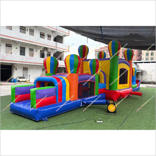 Best Colorful Obstacle Course Inflatable Bounce House Hot Air Balloon Decor Bouncy Obstacle Course Hire - Inflatable-Zone