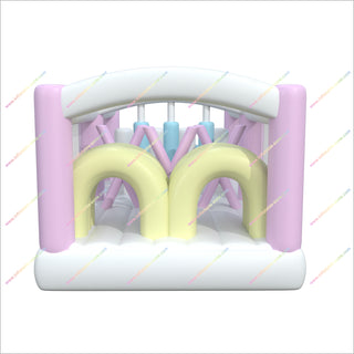 Colorful Pastel Obstacle Course Inflatable Hire Moon Bounce Obstacle Course Inflatable Party Game