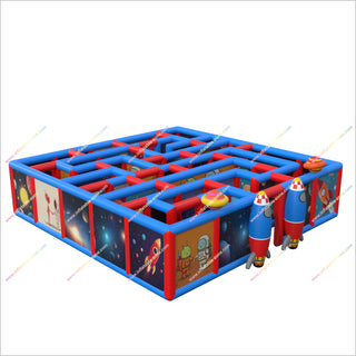 Space Theme Party Obstacle Course Inflatable Maze Labyrinth Maze Game Laser Tag Arena Near Me Blow Up Maze Rental