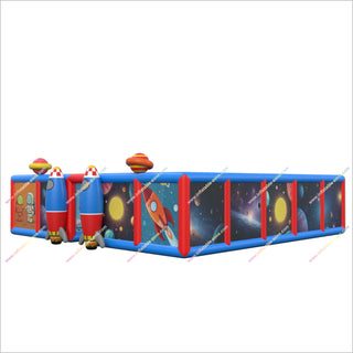 Space Theme Party Obstacle Course Inflatable Maze Labyrinth Maze Game Laser Tag Arena Near Me Blow Up Maze Rental