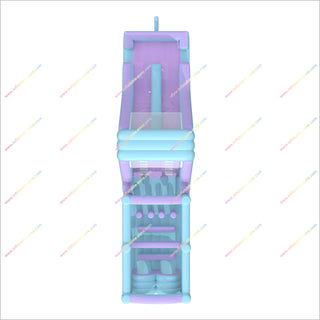 Outdoor Park Party Adult Inflatable Assault Course Pastel Blue And Purple Obstacle Course Inflatable Rental