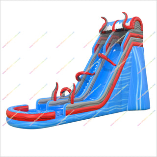 Octopus Party Theme Inflatable Water Slide Blowup Water Park With Splash Pool With Waterslide