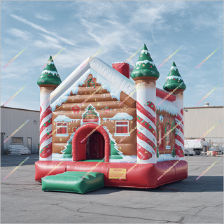 Outdoor Gingerbread House Inflatable Bounce Rentals Wonderland Christmas Bouncy Castle Events Near Me