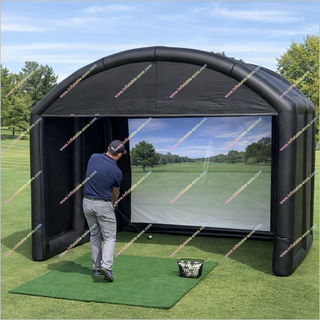 Outdoor Inflatable Golf Simulator Projector Enclosure Golf Driving Range Tent Golf Simulator Projector Screen