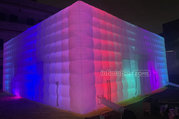 Large Outdoor Inflatable Night Club Inflatable Air Cube Tent LED Wedding Igloo Inflatable Tent For Party Event