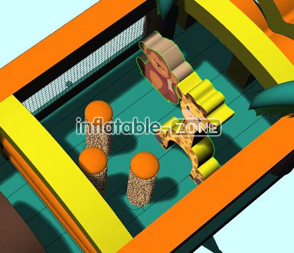 Inflatable-Zone Design Outdoor Tree Obstacle Course Radical Run Obstacle Course For Team Events