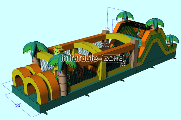 Inflatable-Zone Design Outdoor Tree Obstacle Course Radical Run Obstacle Course For Team Events