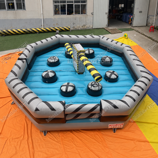 Get ready for heart-pounding fun with our Outdoor Inflatable Sweeper Eliminator! This Toxic Meltdown Machine game is perfect for both adults and kids. Dodge, duck, and jump to outlast the sweeping arm in this thrilling inflatable challenge. It's the ultimate addition to any outdoor event, guaranteed to bring laughter and excitement to all!