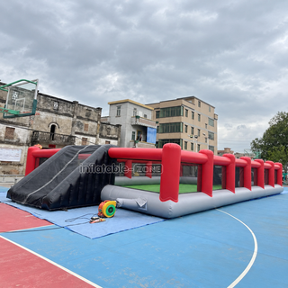 Bring the stadium to your backyard with our Outdoor Inflatable Football Pitch Playground! This giant inflatable soccer field is perfect for inflatable sports games, offering a thrilling arena for epic matches. Whether for parties, events, or casual play, get ready to kick, score, and celebrate on this inflatable soccer field!