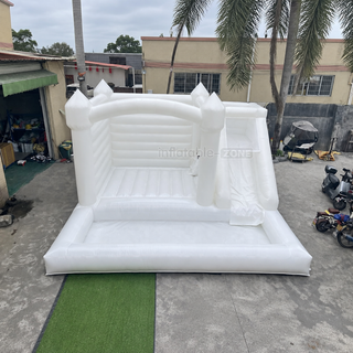 Turn your backyard into a playground with our Outdoor Large White Inflatable Bouncer! This versatile combo bounce house features a jumping slide and ball pit, perfect for endless fun at parties. Kids will love bouncing, sliding, and playing in this inflatable masterpiece. Create unforgettable memories and make your next party a hit with our inflatable bounce house!
