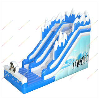 Penguin-Themed Inflatable Slide And Bouncer Winter Wonderland Near Me Buy Bouncy Castle With Slide