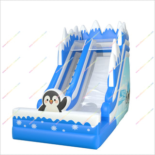 Penguin-Themed Inflatable Slide And Bouncer Winter Wonderland Near Me Buy Bouncy Castle With Slide