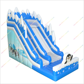 Penguin-Themed Inflatable Slide And Bouncer Winter Wonderland Near Me Buy Bouncy Castle With Slide