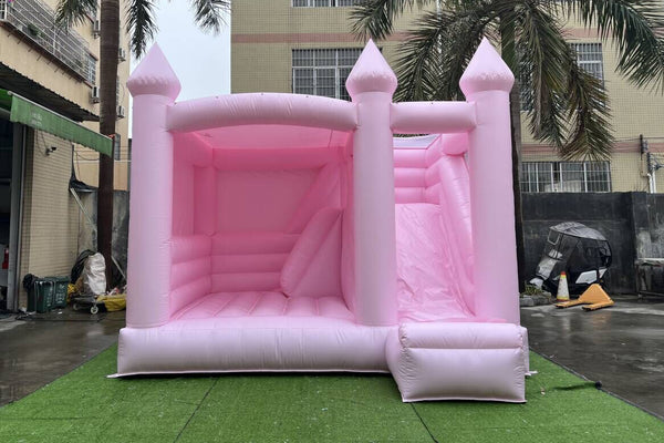 Commercial Pink Bouncy Castle With Slide Combo Wedding Inflatable Jumper Bounce House Play Near Me
