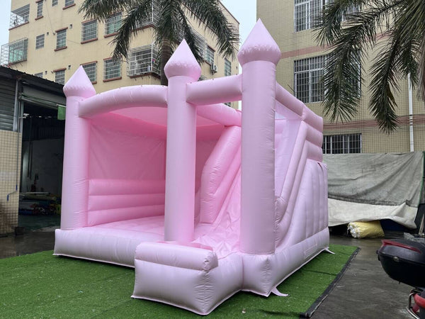 Commercial Pink Bouncy Castle With Slide Combo Wedding Inflatable Jumper Bounce House Play Near Me