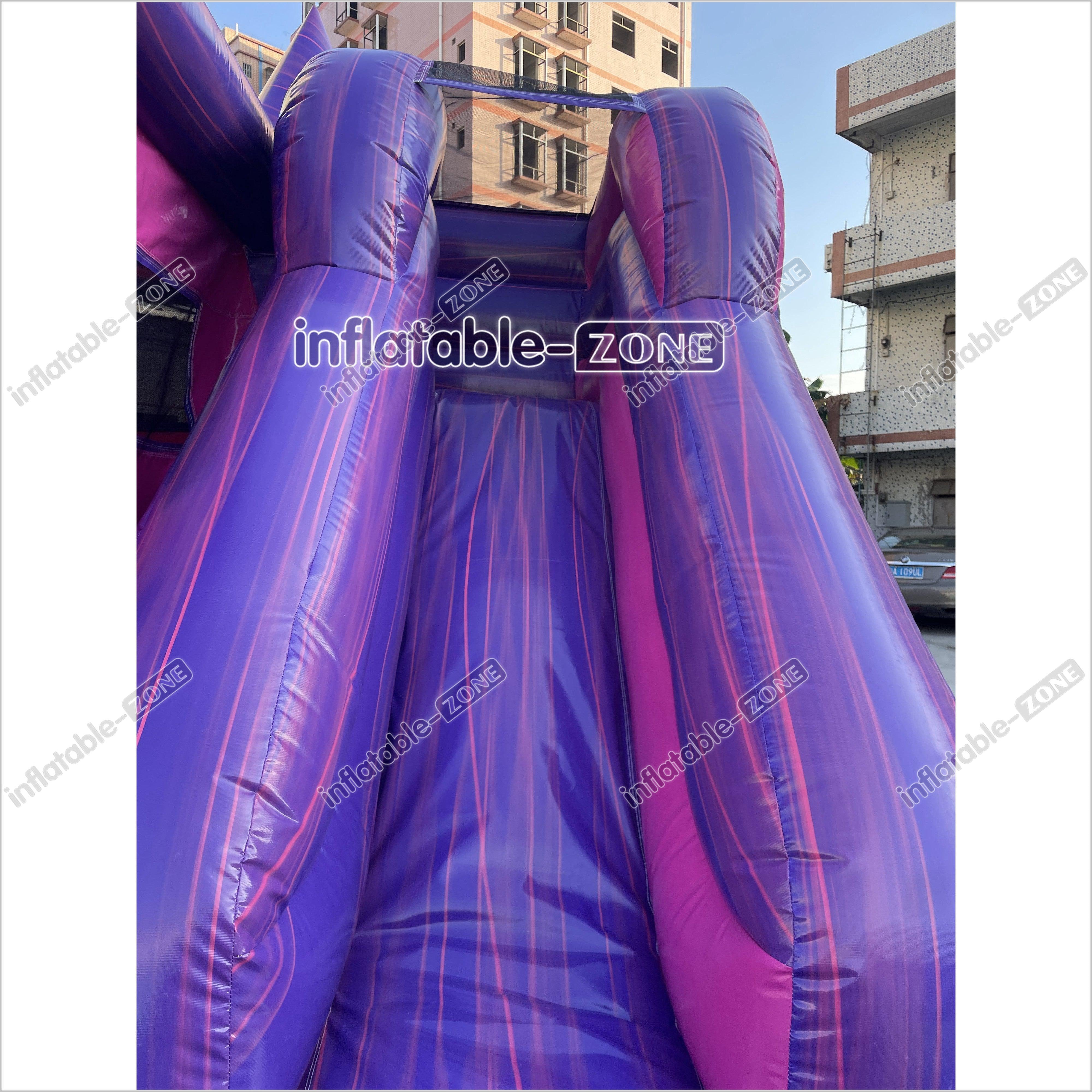 Pink Purple Bouncy Castle Slide Combo Inflatable Bounce House Jump And ...